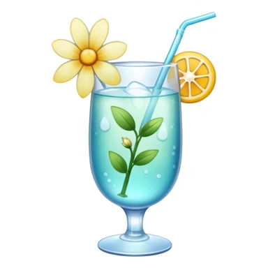 realistic aesthetic drink with flower decor sticker