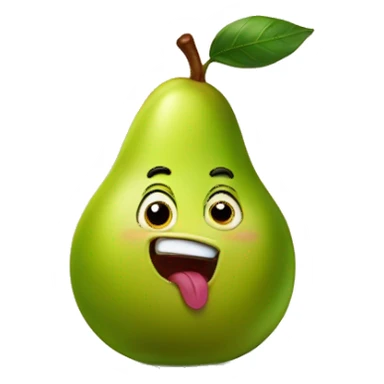 pear with big tongue out sticker