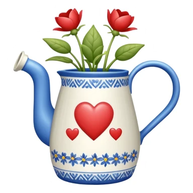 i want a watering jug with legs watering 3 plans in increasing height with hearts in the flowers sticker