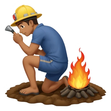 Man trying to get the fire off while rubbing his butt in the tracks sticker