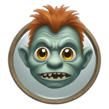 A troll with a distorted mirror sticker