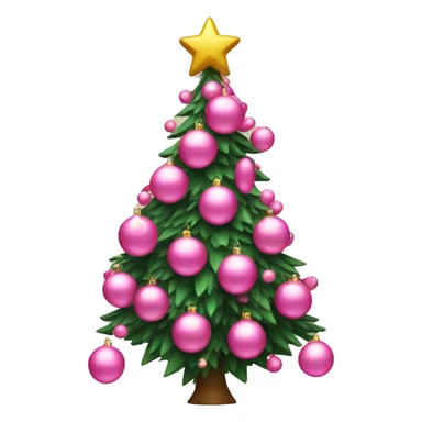 christmas tree with pink ornaments  sticker