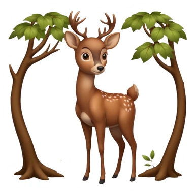 A gentle deer standing quietly under forest branches.











































 sticker