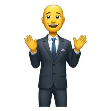 A person in a suit, clapping and smiling a lot sticker