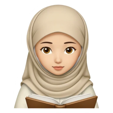 a white young asian Muslim woman studying  sticker