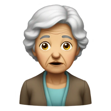 old woman sad standing  sticker