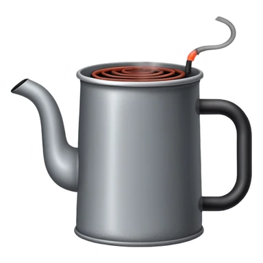 Chifir Kettle  
Visual: A tin mug steaming with tea, an immersed coil heater inside.  
Details: Gray mug, black heater, wispy steam lines, faint red glow on coil.  
Purpose: Symbolizes camaraderie and ritualistic tea-drinking. sticker