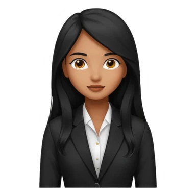 A beautiful indian girl Salon owner with blazer in black long hair  sticker
