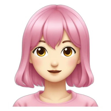 Nana Komatsu in Anime with Dark Pink Hair sticker