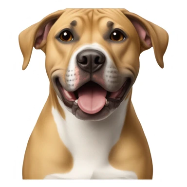 Black mouth cur next to black and white smiling pit bull sticker