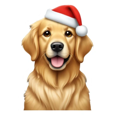 Golden retriever wearing a Christmas hat ￼ sticker