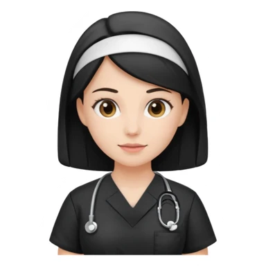 Nurse wearing black sticker