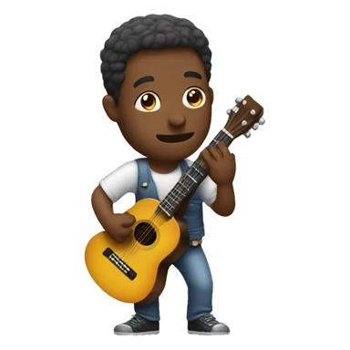 Man playing tiny guitar sticker