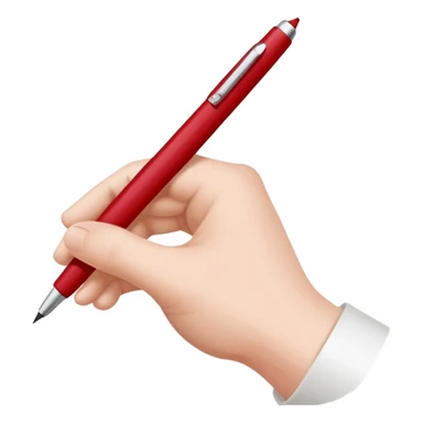 the hand writes with a dark red pen sticker
