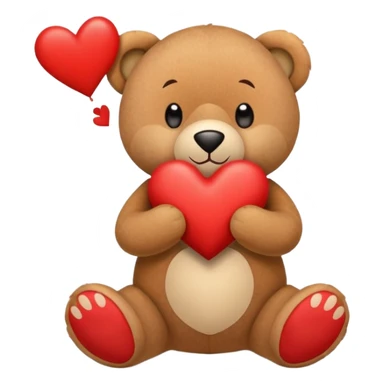 Oso con un corazón que diga te amo sticker