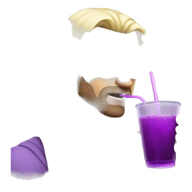 cool loner blonde long haird dude sipping a purple drink sticker