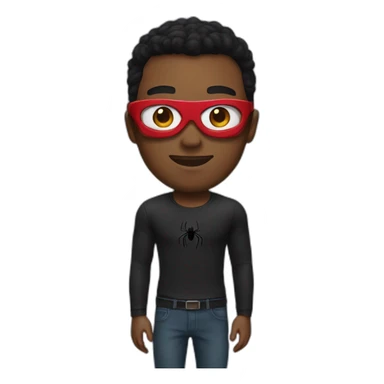 A black with a spider man disguise sticker