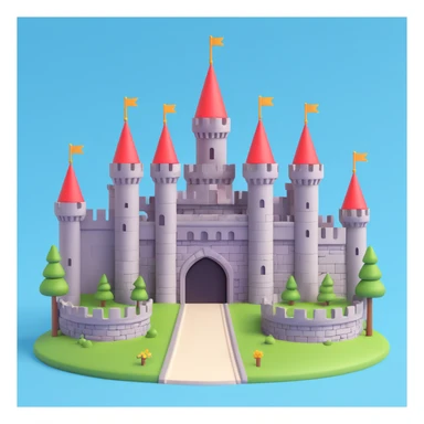 king and queen, castle background sticker