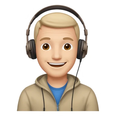 Happy man with headphones . make this pic sticker
