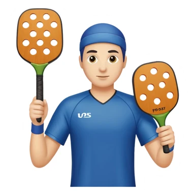 Person with pickle ball paddles sticker