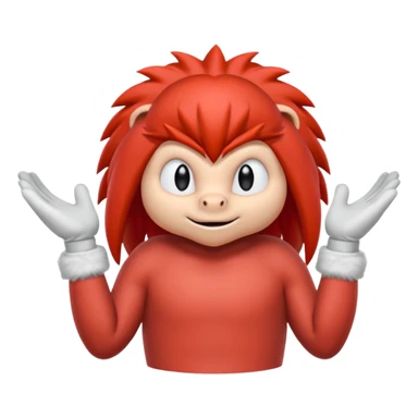 Sonic the hedgehogs friend knuckles a red animal with peach arms and white gloves sticker