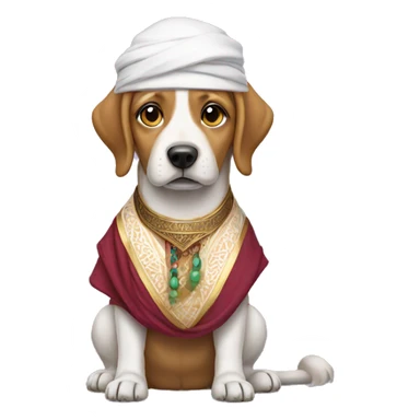 Dog wearing arabic clothing sticker