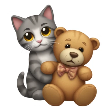  cat and his teddy BEAR sticker