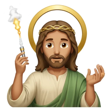 jesus hitting a vape sticker