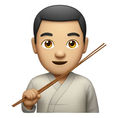 a chinese man with chopsticks sticker
