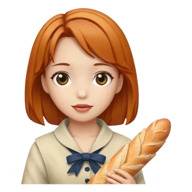 can you make kasane teto holding a baguette in a png format sticker