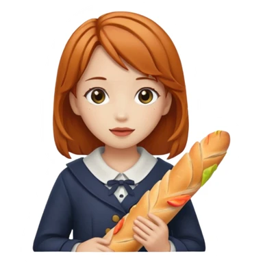 can you make kasane teto holding a baguette in a png format sticker