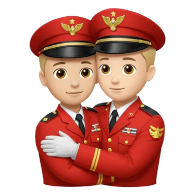 dos soldados dando es un abrazo de solidaridad de fraternidad sticker