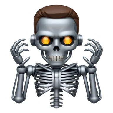 Terminator with metal skeleton sticker