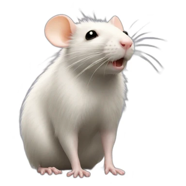 Rat standing up with long blond hair sticker