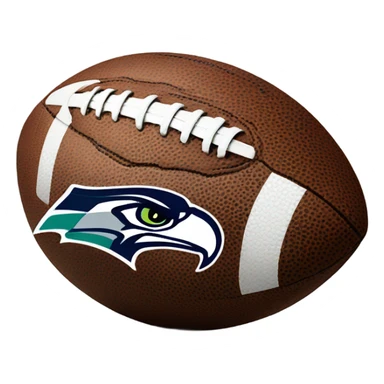 A football with the Seahawk logo inside of it sticker