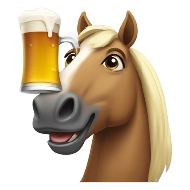 A Horse drinking beer  sticker