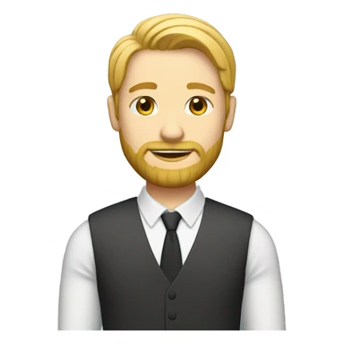 male teacher with blonde hair and side parting and beard sticker