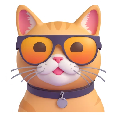 cat wearing sunglasses, simple sticker