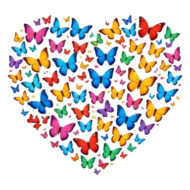 Butterflies form a heart ￼ sticker