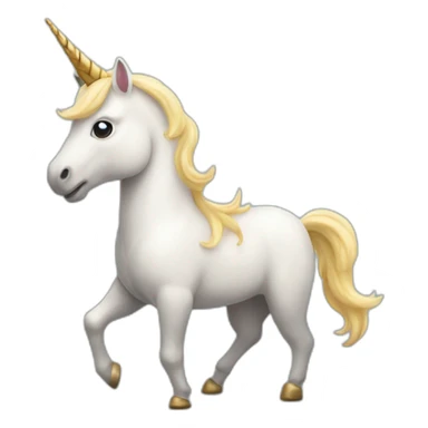A unicorn standing on its two hind legs sticker