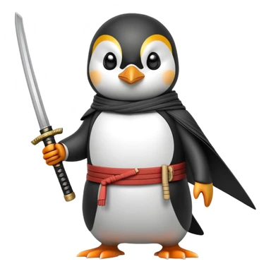 Penguin samurai sticker