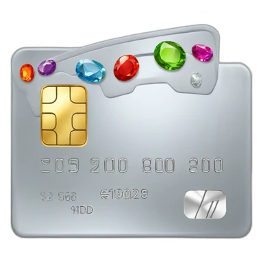 Silver credit card with gems sticker
