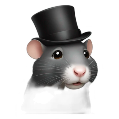 front facing rats face wearing a bowler hat sticker