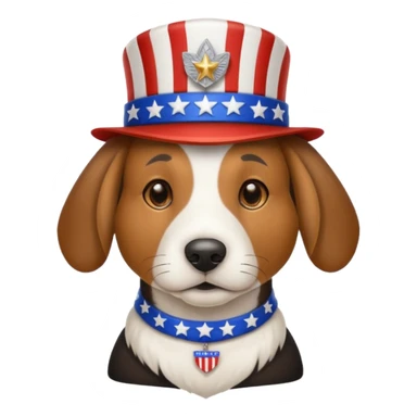 Patriotic Hound dog  sticker