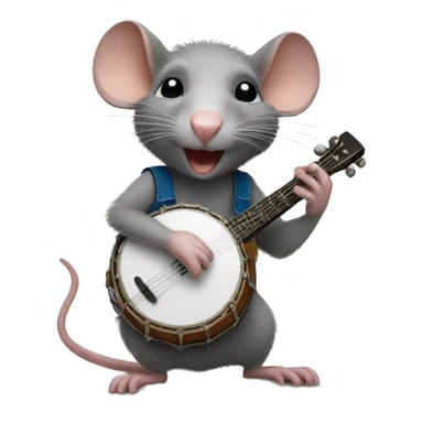 Rat playing banjo sticker