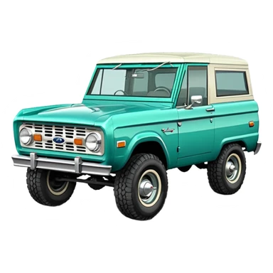 turquoise green classic ford bronco sticker