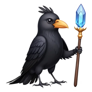 crow with a wand sticker