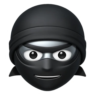 Black Ninja emoji with MB written on it sticker