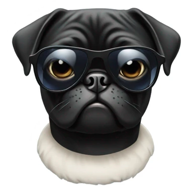 Black pug wearing sunglasses  sticker