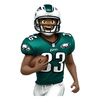Caucasian Philadelphia Eagles play are running sticker
